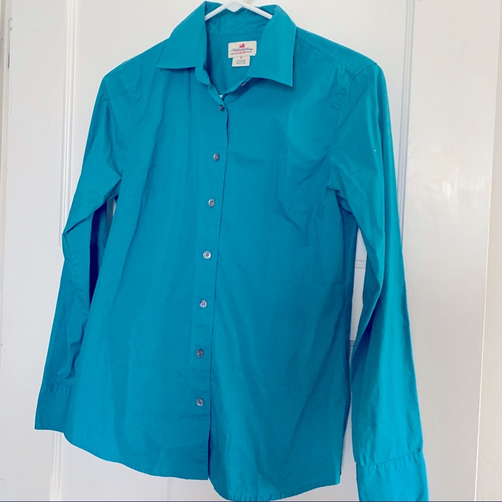 J.Crew teal cotton blouse, size S